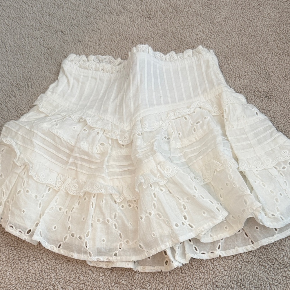 Katie J NYC White Eyelet Mini Skirt